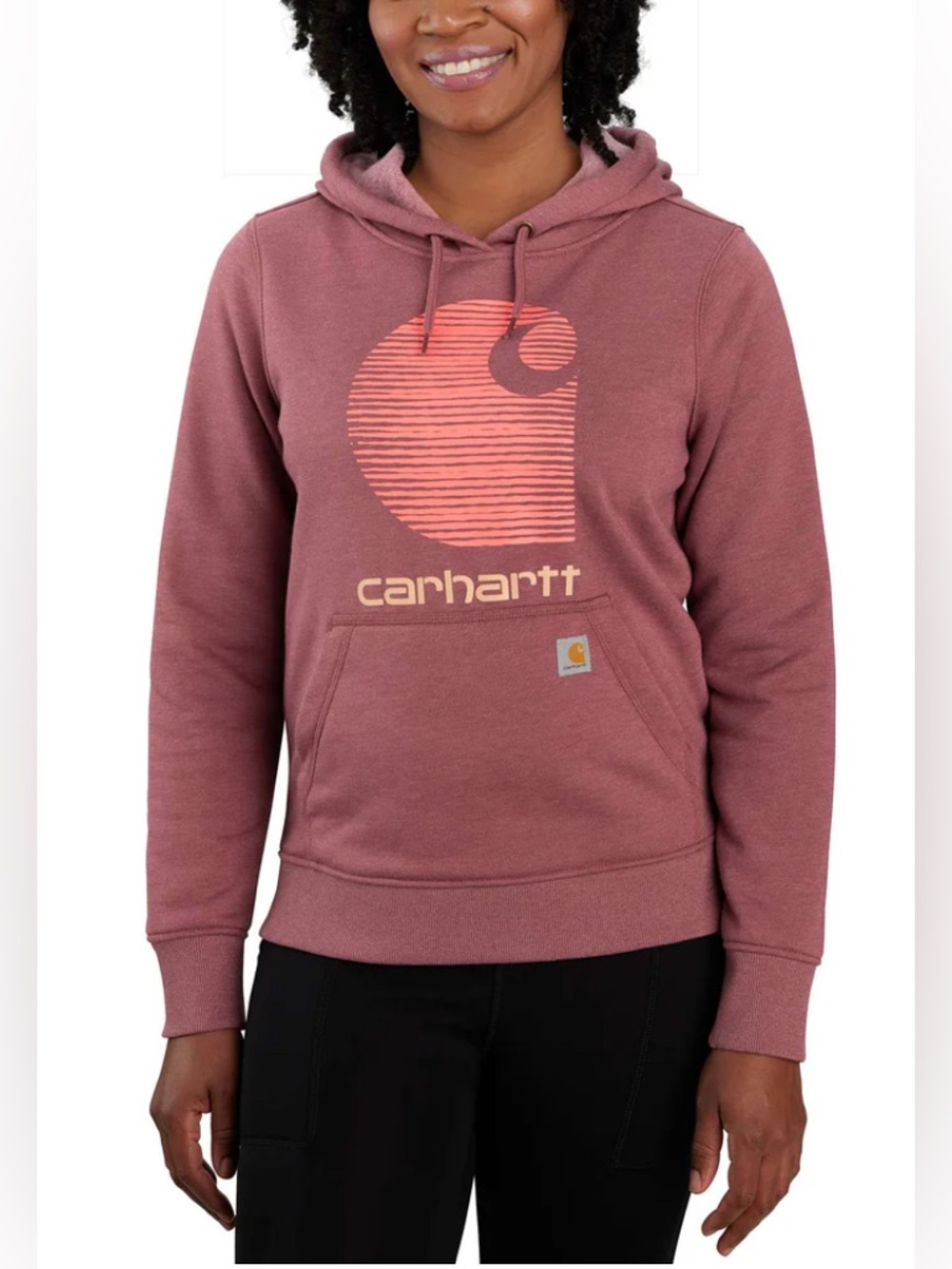 Carhartt Women's Dusty Rose Logo Hooded Sweatshirt